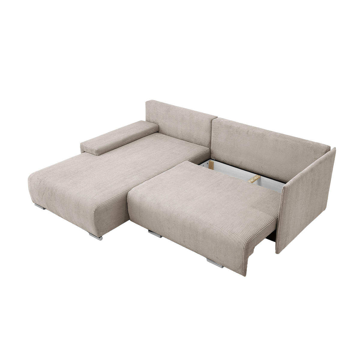 ECKSOFA TRAWANGA L mit Schlaffunktion, Creme - Creme, Textil (246/188cm) - Fedve