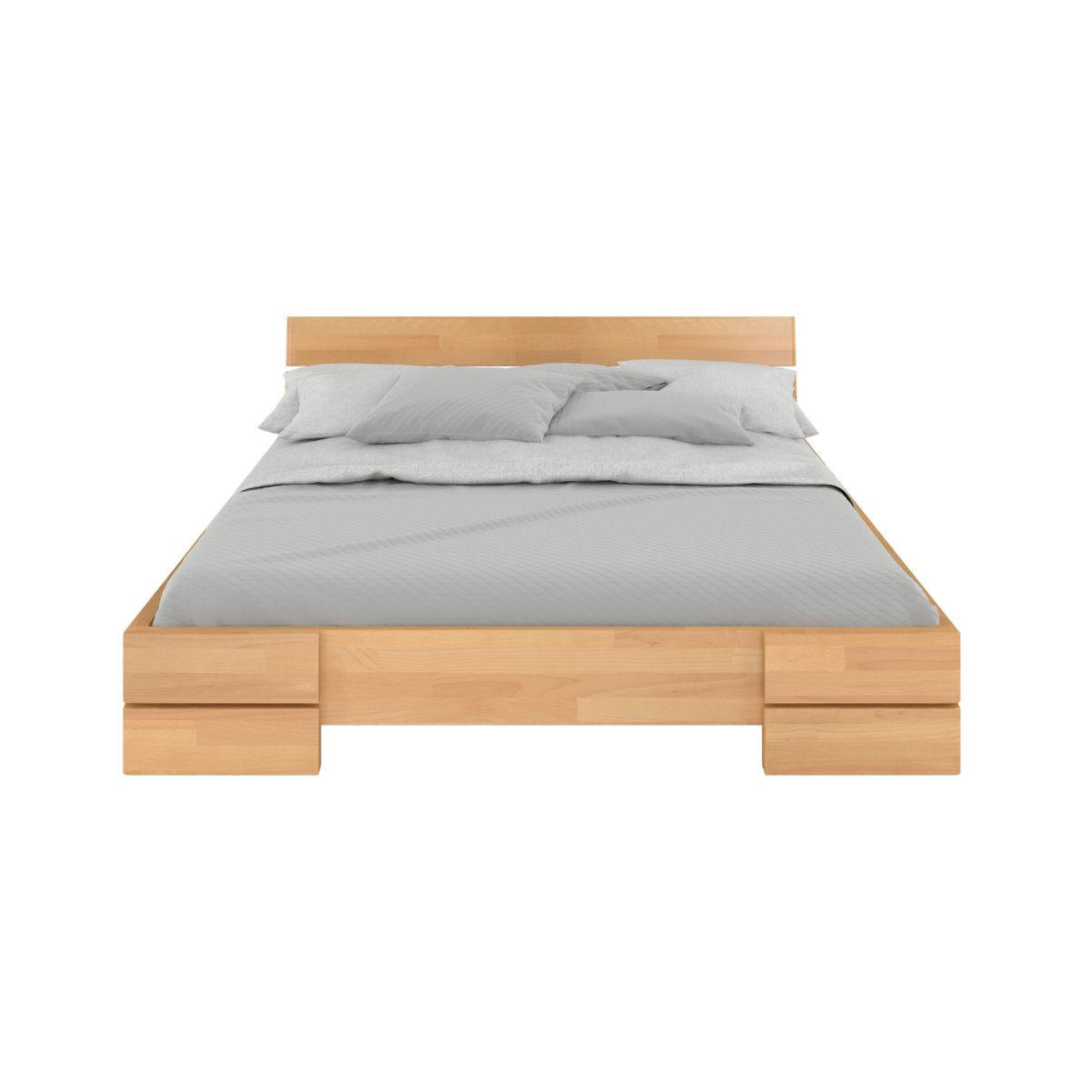 MASSIVHOLZBETT Sandema Low, Buche - lackiert, Naturfarben, 180x200 - Buchefarben, Holz/Buchenholz (180/200cm) - Visby