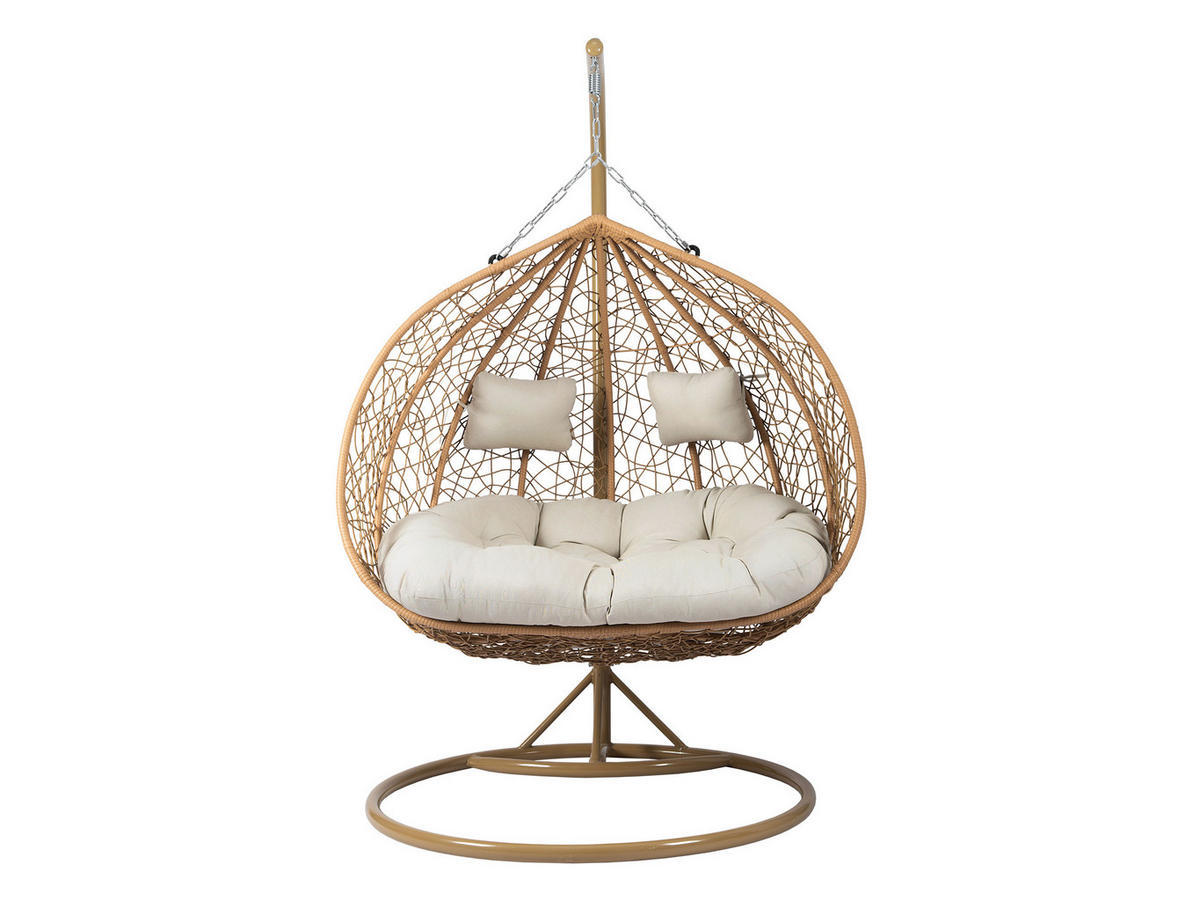 HÄNGESESSEL Olivia - Beige, Metall (132/200/120cm) - MIRJAN24