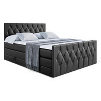 BOXSPRINGBETT VELANTO-Z KING - 200 x 200 - H3/H4 - Schwarz Hochglanz - Schwarz Hochglanz, Holzwerkstoff (200/200cm) - ALTDECOR