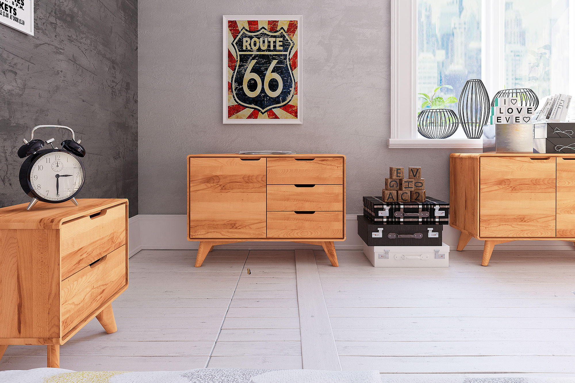 Thumbnail - byoak Kommode, Kernbuche, Holz, Echtholz,Kernbuche, 90x63x40 cm, Wohnzimmer, Kommoden & Sideboards, Kommoden