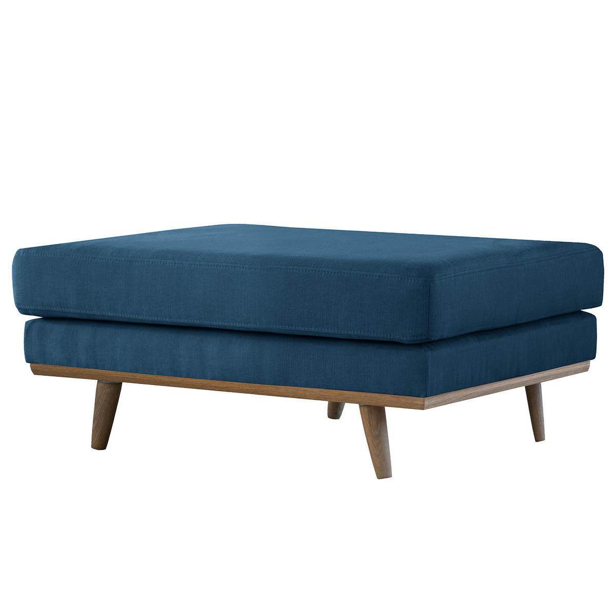 POLSTERHOCKER - Blau/Eichefarben, Textil (85/43/60cm) - home24