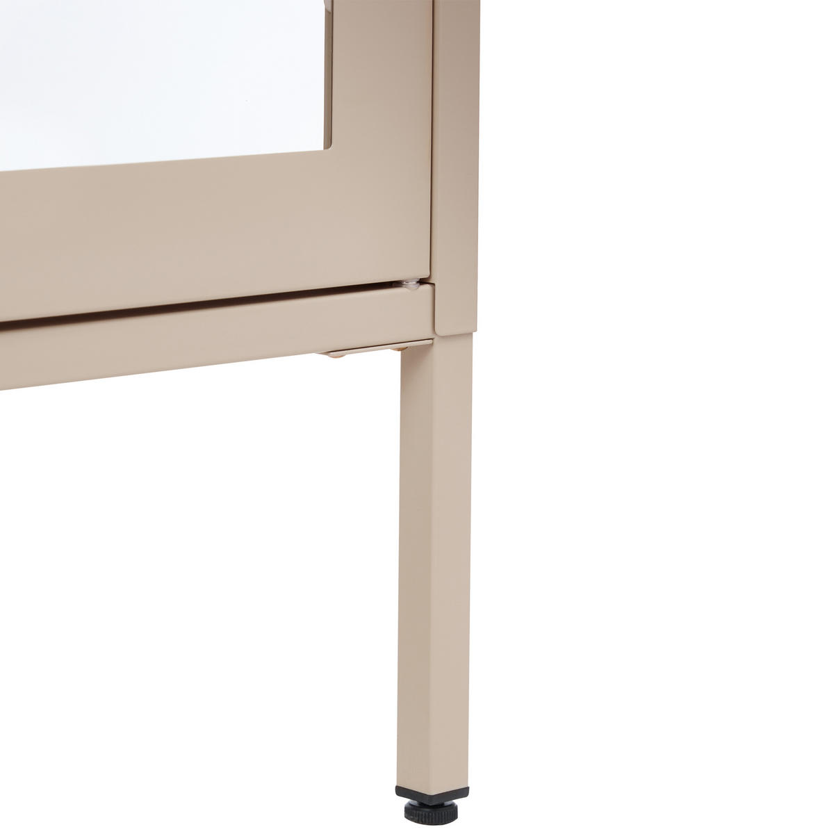 VITRÍNA se skleněnými dveřmi Kov 90 cm Béžová Nash - béžová, kov (90/150/35cm) - Beliani