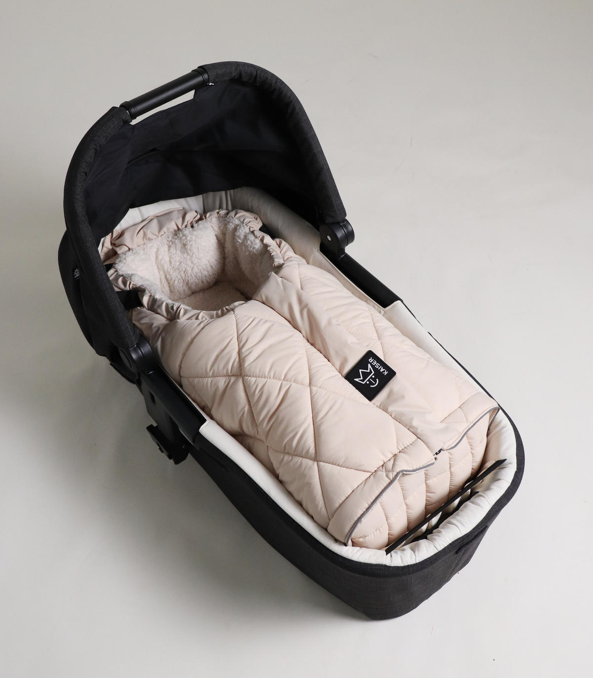 KINDERWAGEN-FUSSSACK Moony 2in1, Sherpa Fleece cream, sand - Beige, Textil (48/10/105cm) - Kaiserbaby