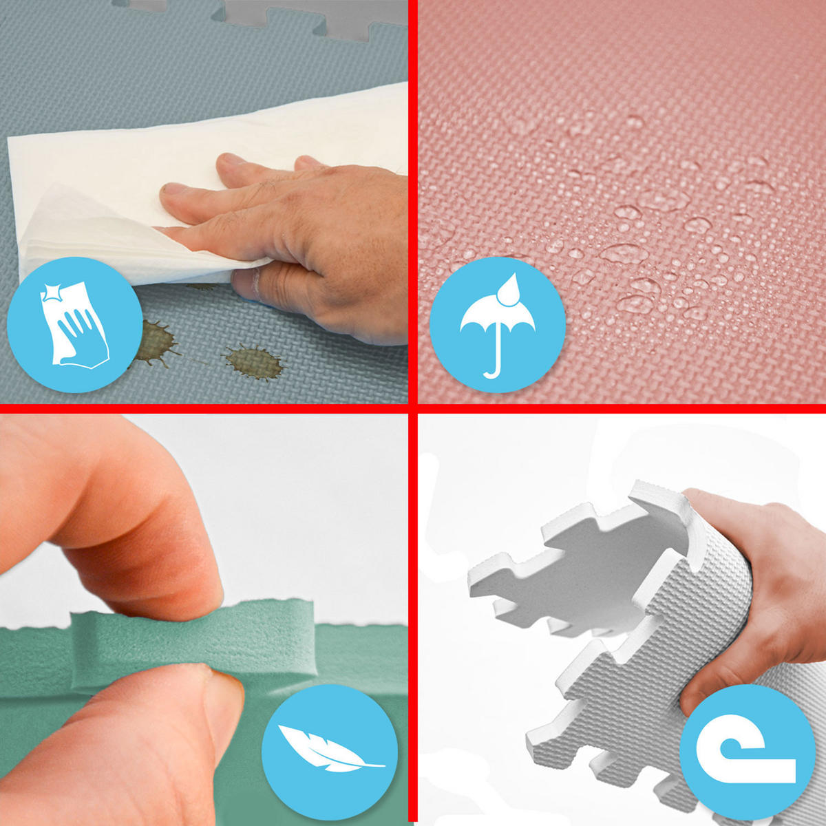 SPIELMATTE ab Null - 90 cm Baby Puzzlematte Weiß - Weiß, Kunststoff (30/30cm) - Littletom