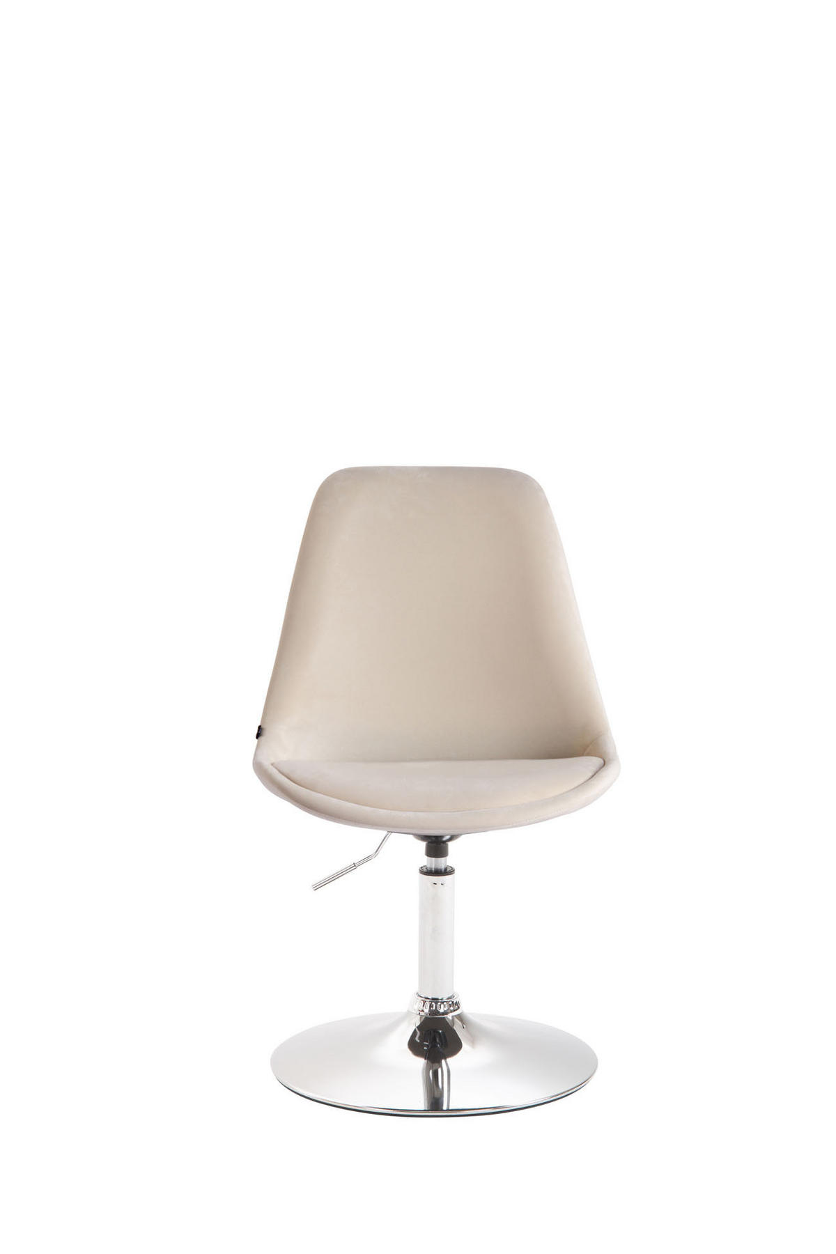 ESSZIMMERSTUHL Samt creme - Chromfarben/Creme, Textil/Metall (48/76/57cm) - CLP