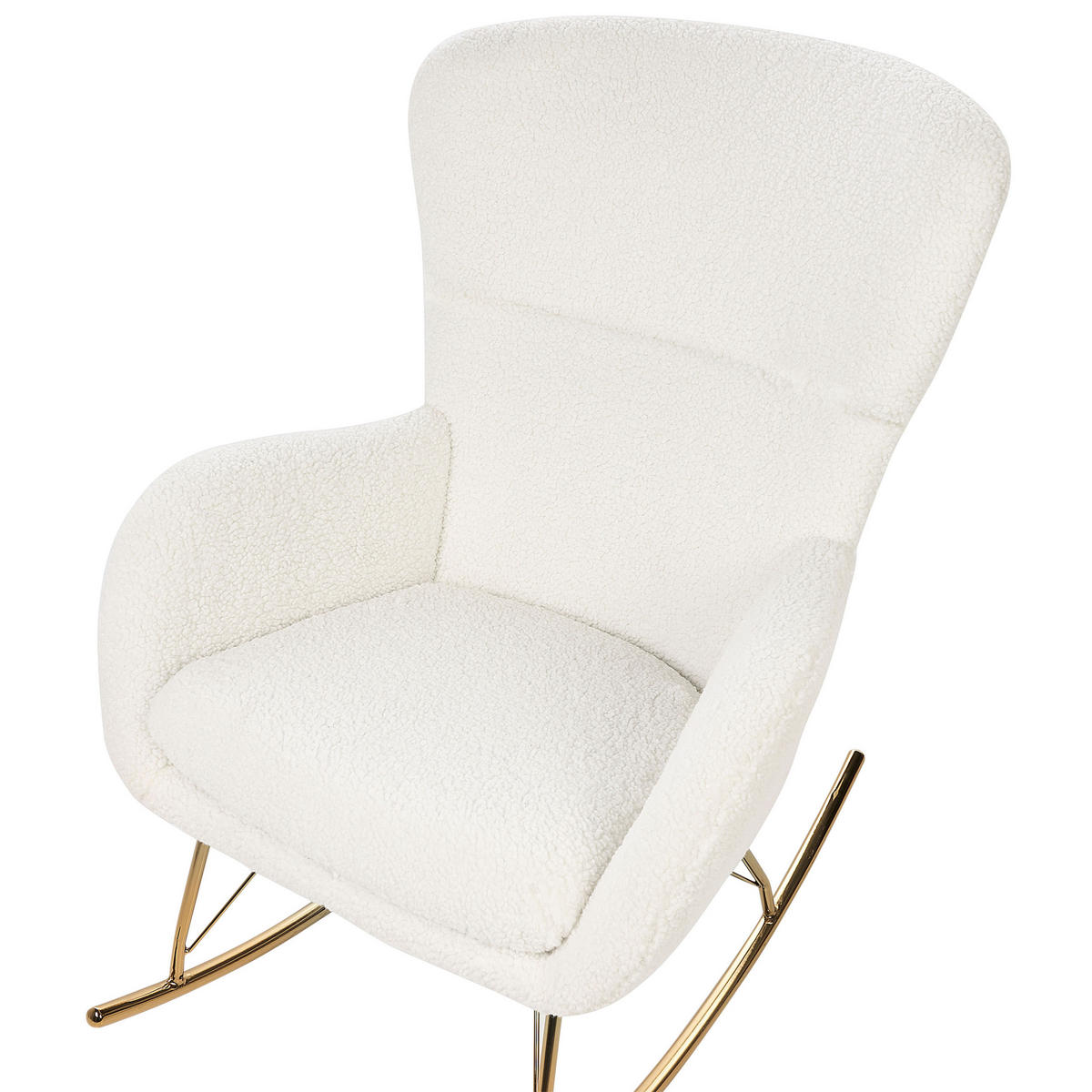 SCHAUKELSESSEL Bouclé Weiß Anaset - Weiß, Textil/Metall (74/99/99cm) - Beliani
