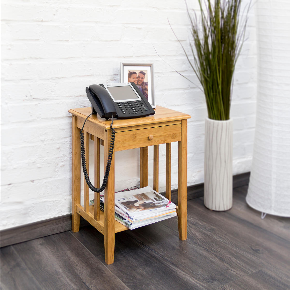 BEISTELLTISCH - Hellbraun, Holz (35/40/52cm) - Relaxdays