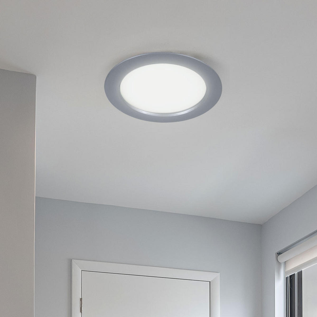 LED EINBAU DECKENLEUCHTE Weiß Rund - Weiß, Metall (14.5/14.5/2cm)