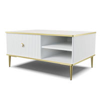 COUCHTISCH Weiß, Gold 90/43/60 - Weiß, Holzwerkstoff (60/90/43cm) - RAUMHIRSCH FURNITURE
