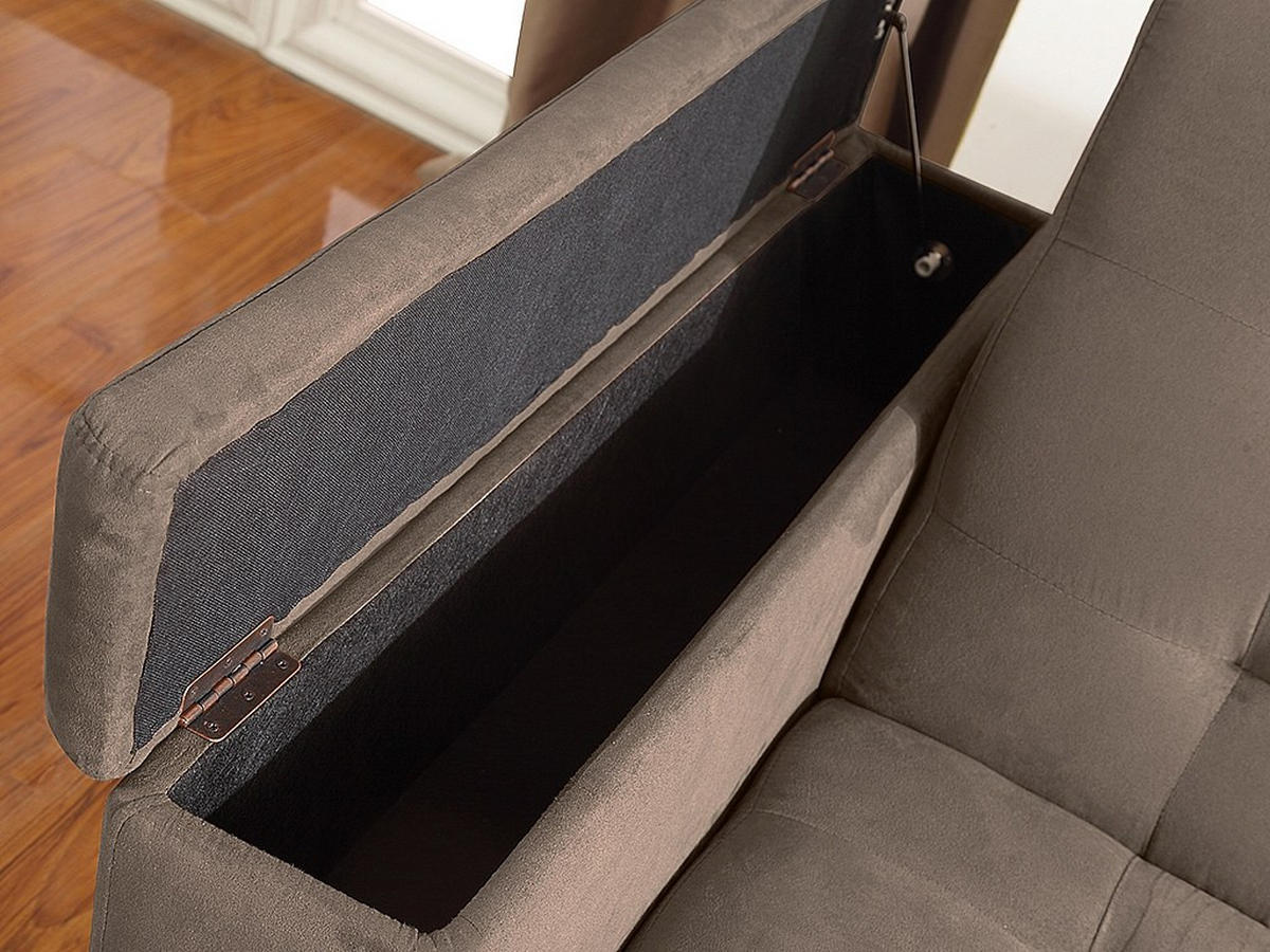 SCHLAFSOFA - 3 Personen - Stoff, Stoff - Braun - - Braun, Textil (218/88/94cm) - Vente-Unique