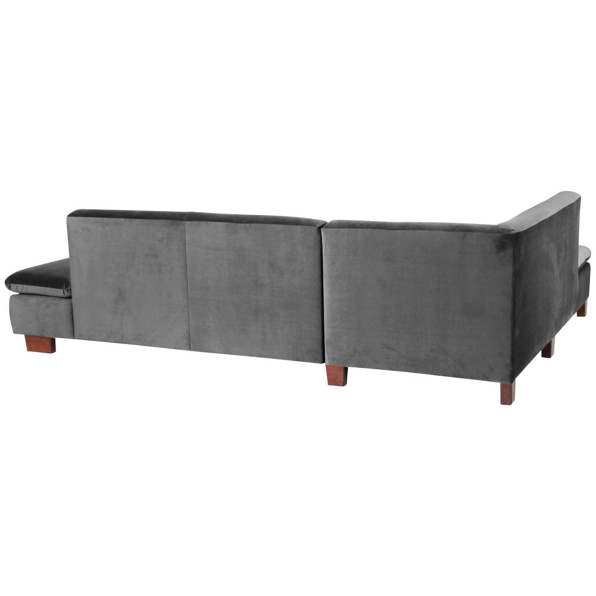 ECKSOFA mit Ottomane links Kaye Bezug Samtvelours Buche nussbaum dunkel / anthrazit - Anthrazit, Kunststoff (190/270cm) - 58aufmkessel
