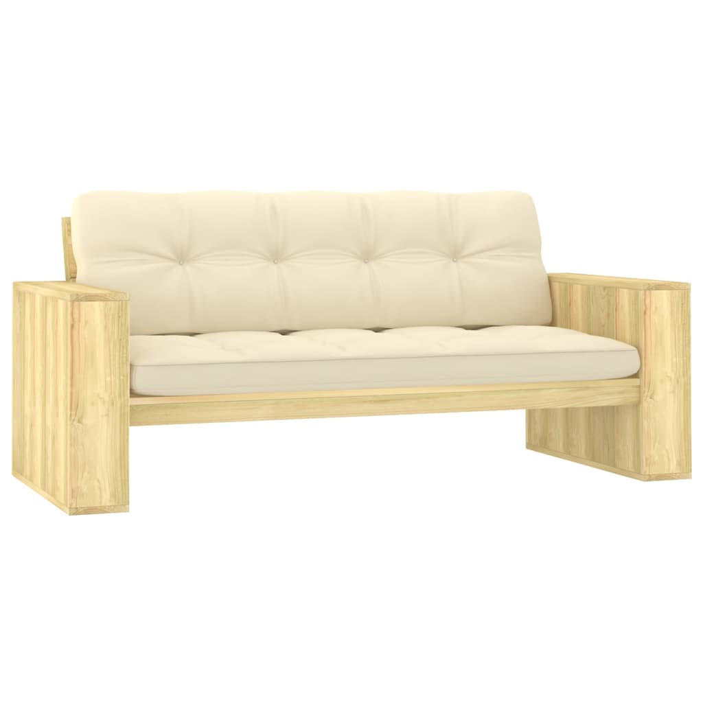 furnicato Gartenbank Creme 76x76x179 cm
