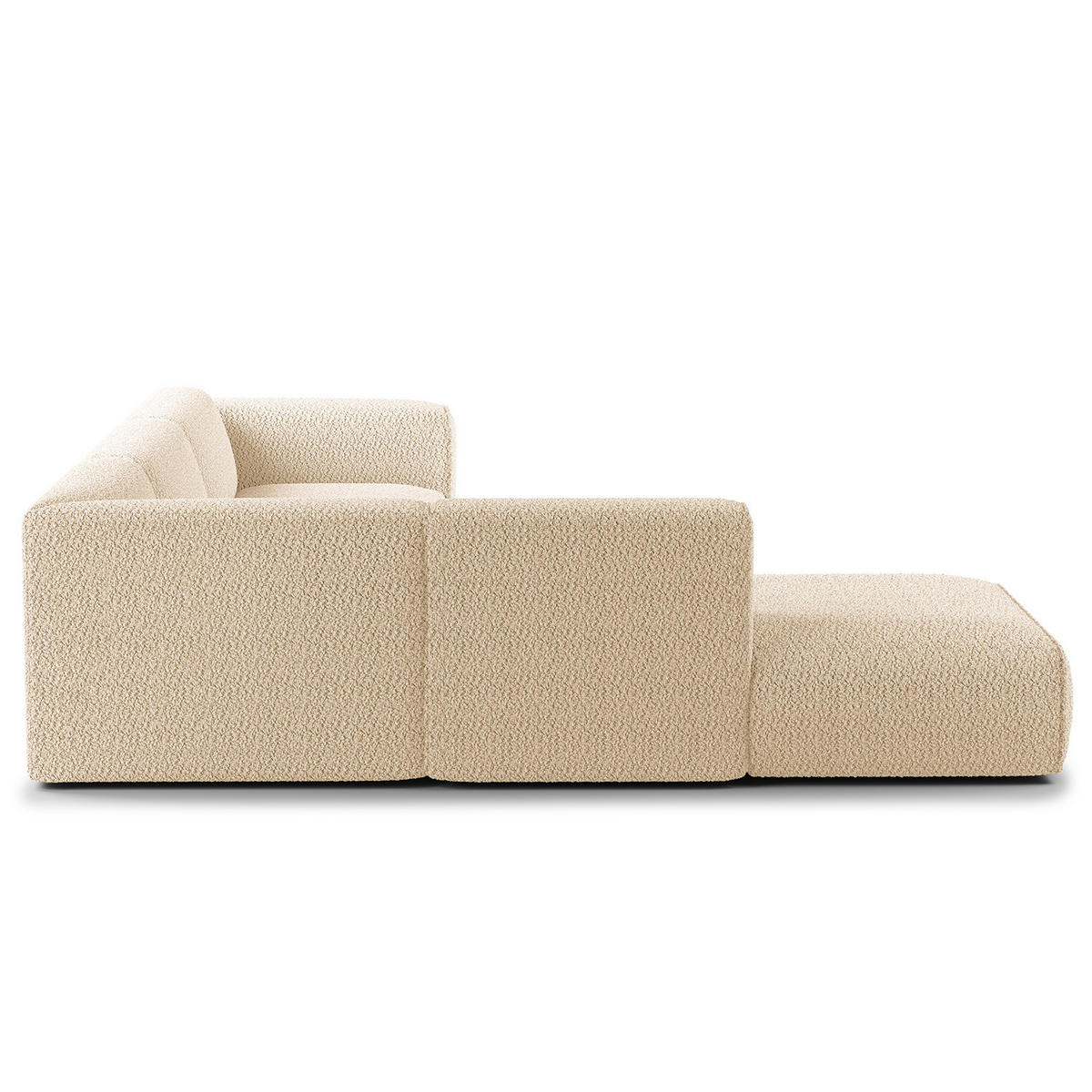 3-SITZER ECKSOFA mit Recamiere - Beige/Schwarz, Kunststoff/Textil (295/231cm) - home24