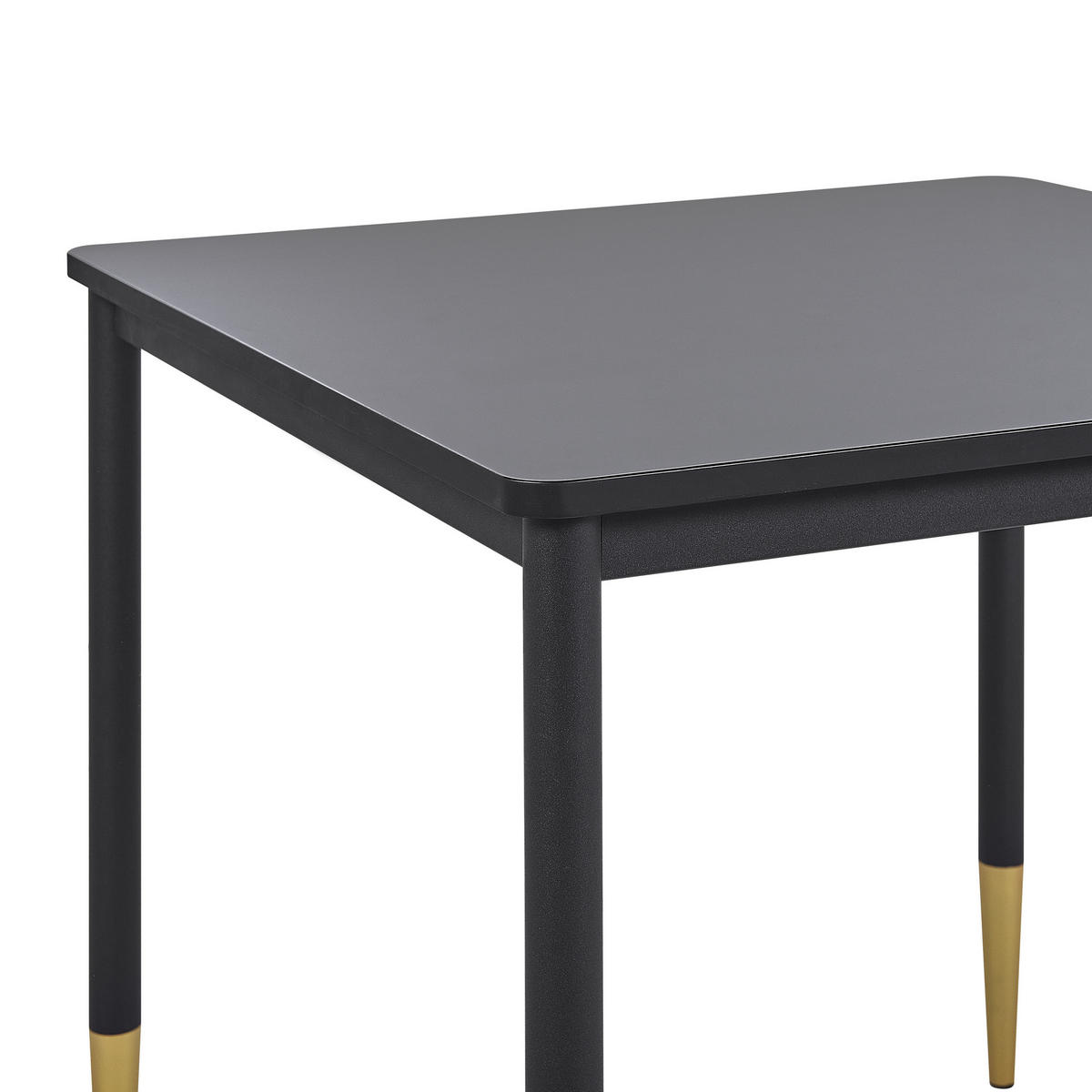 ESSTISCH 80/80/75 cm Schwarz, Goldfarben Quadratisch Shalford - Schwarz, Holzwerkstoff (80/80/75cm) - Beliani