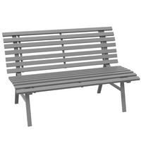 ZAHRADNÍ lavice z hliníku 123x67x79 cm šedá pro 2 osoby s opěradlem a lamelovým sedákem - šedá, kov (123/79/67cm) - Modfu