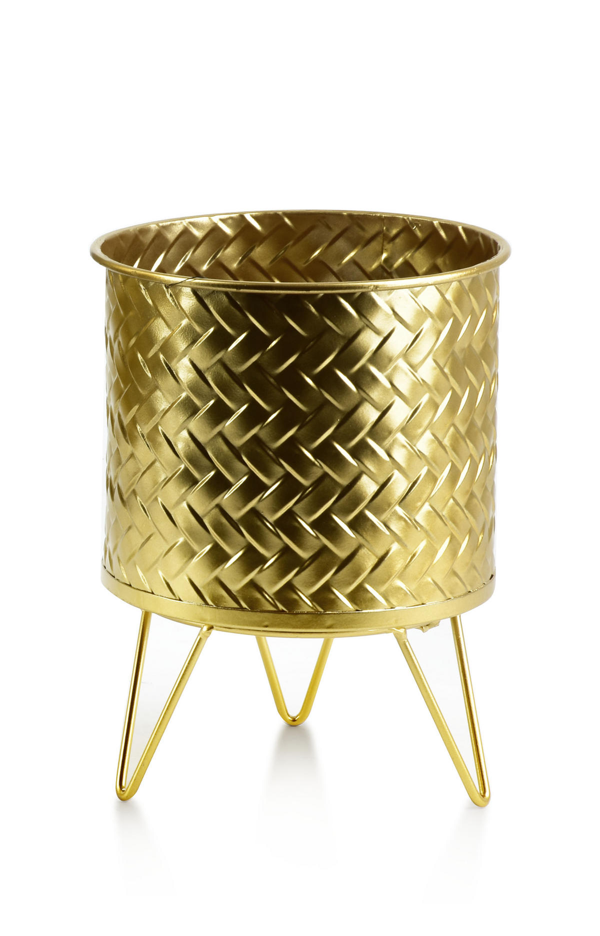 BLUMENTOPF Swen Gold 20 cm Metall - Goldfarben, Metall (15/20cm) - Mondex