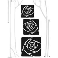 WANDTATTOO Blumen 85 x 65 cm - Schwarz, Papier (85/65/65cm) - Sanders & Sanders