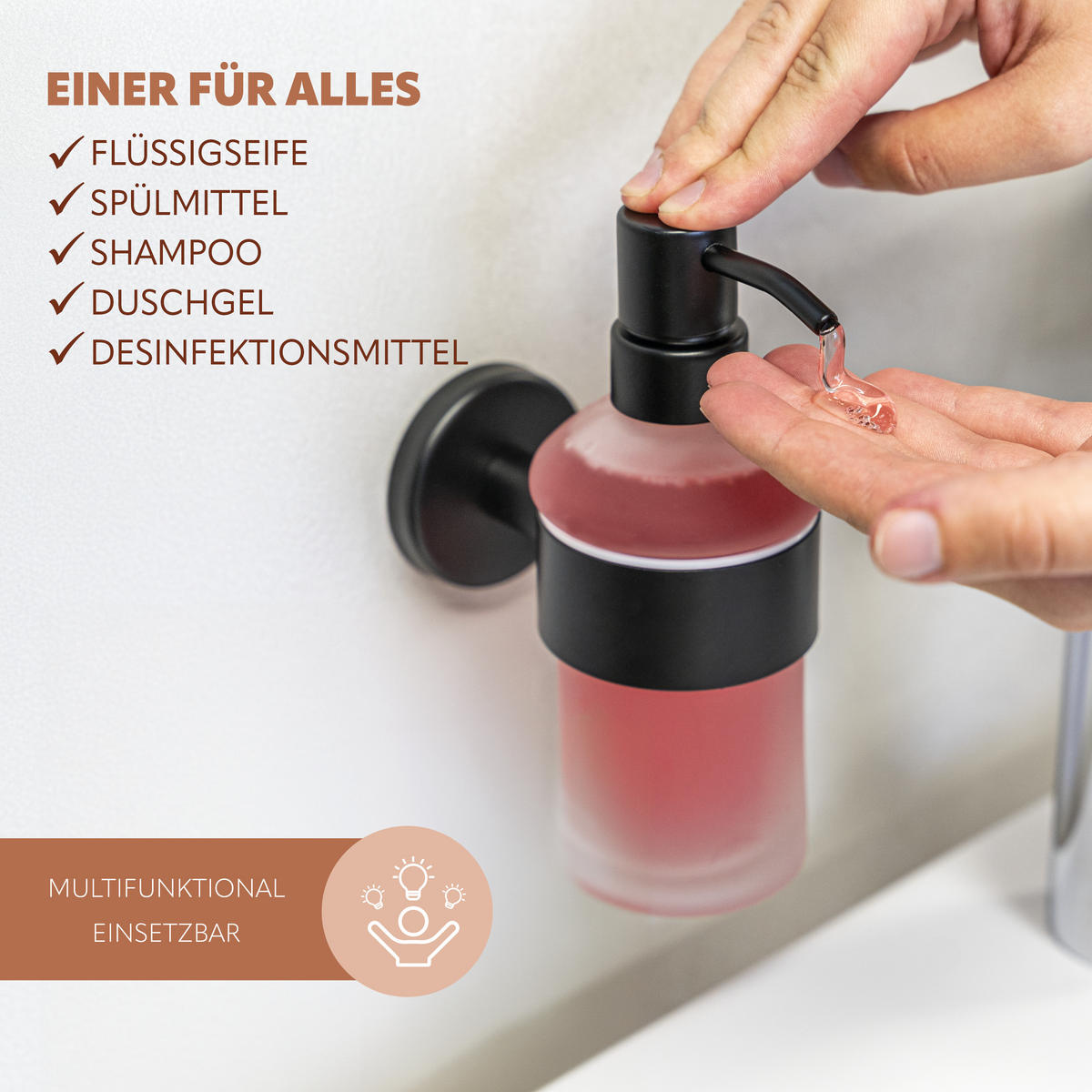 ERSATZ-SEIFENSPENDERPUMPKOPF PIAZZA BLACK 2er-Set, schwarz - Schwarz, Metall (6.7/16.5/3.1cm) - bremermann