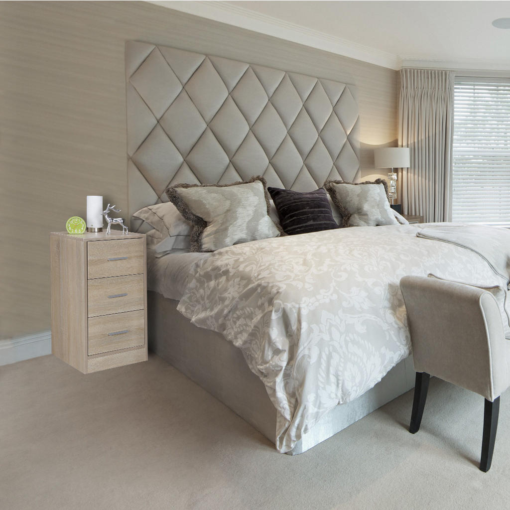 Thumbnail - Kadima Design Nachttisch, Beige, Metall, 3 Schubladen, Rechteckig, 38x68x35 cm, Schlafzimmer, Nachttische