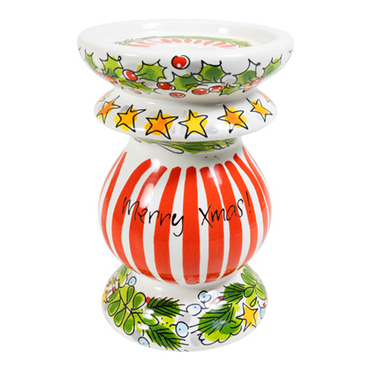 KERZENHALTER Weihnachten in Bunt - 15cm - Multicolor, Keramik (10.1/15/10cm) - Blond Amsterdam