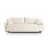 SOFA ausklappbar mit Bettkasten Elen aus strukturiertem Stoff elfenbein 3 Sitzplätze - Creme, Textil (231/86/106cm) - Micadoni
