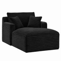 CHAISELONGUE als Schlafsofa Cord Schwarz montagefrei - Schwarz, Kunststoff (100/82/166cm) - Meubliv