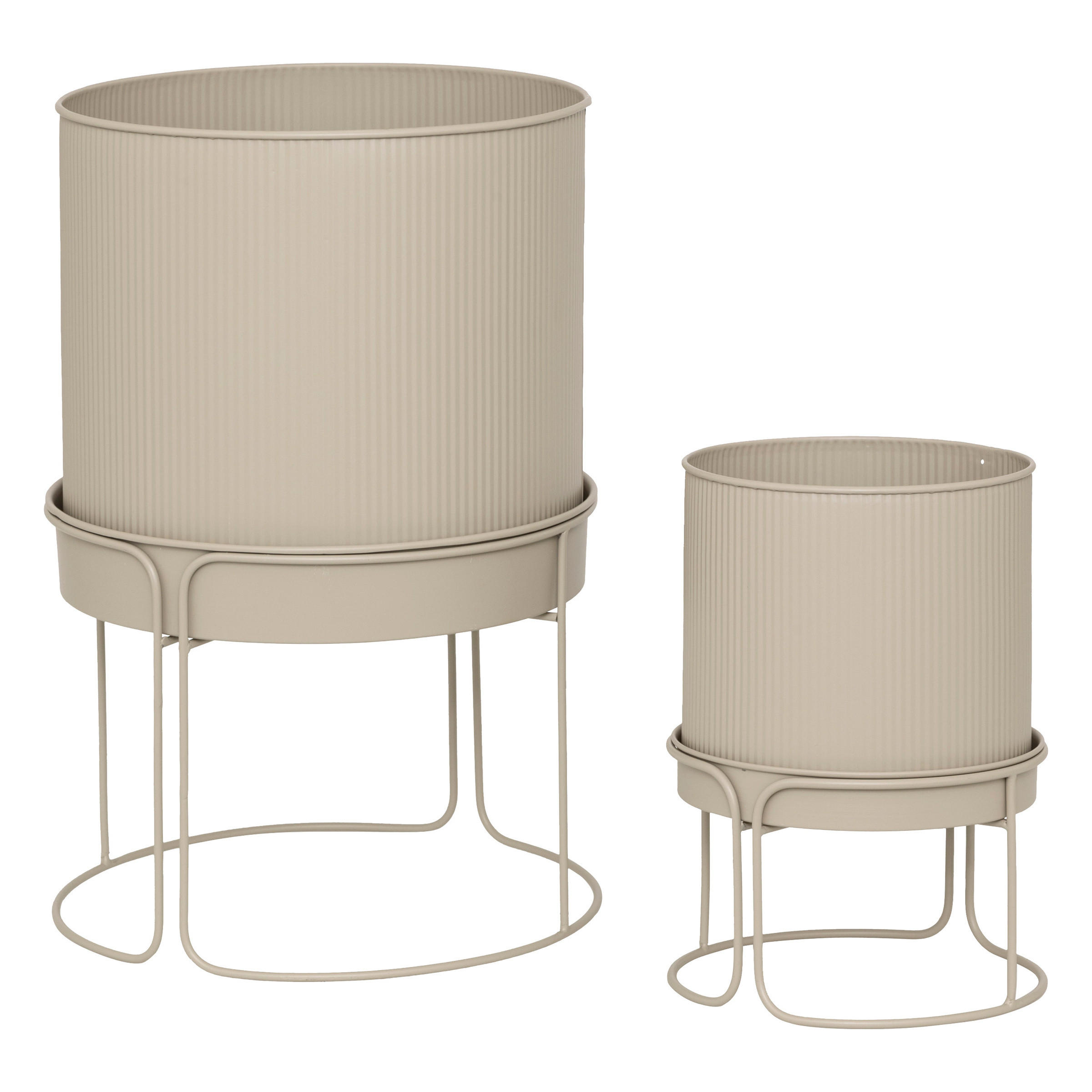 BLUMENTOPF Metall Aze Ø 30 cm 2er-Set - Beige, Metall (28.5/26/28.5cm) - Atmosphera Createur d´interieur