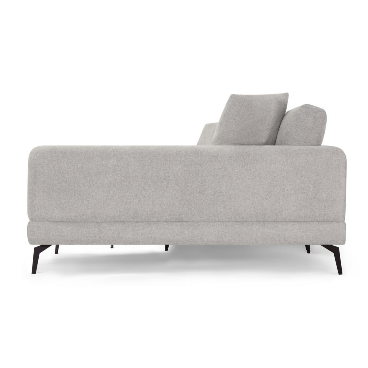 ECKSOFA Webstoff Grau - Schwarz/Grau, Textil/Metall (290/95cm) - Furnhouse