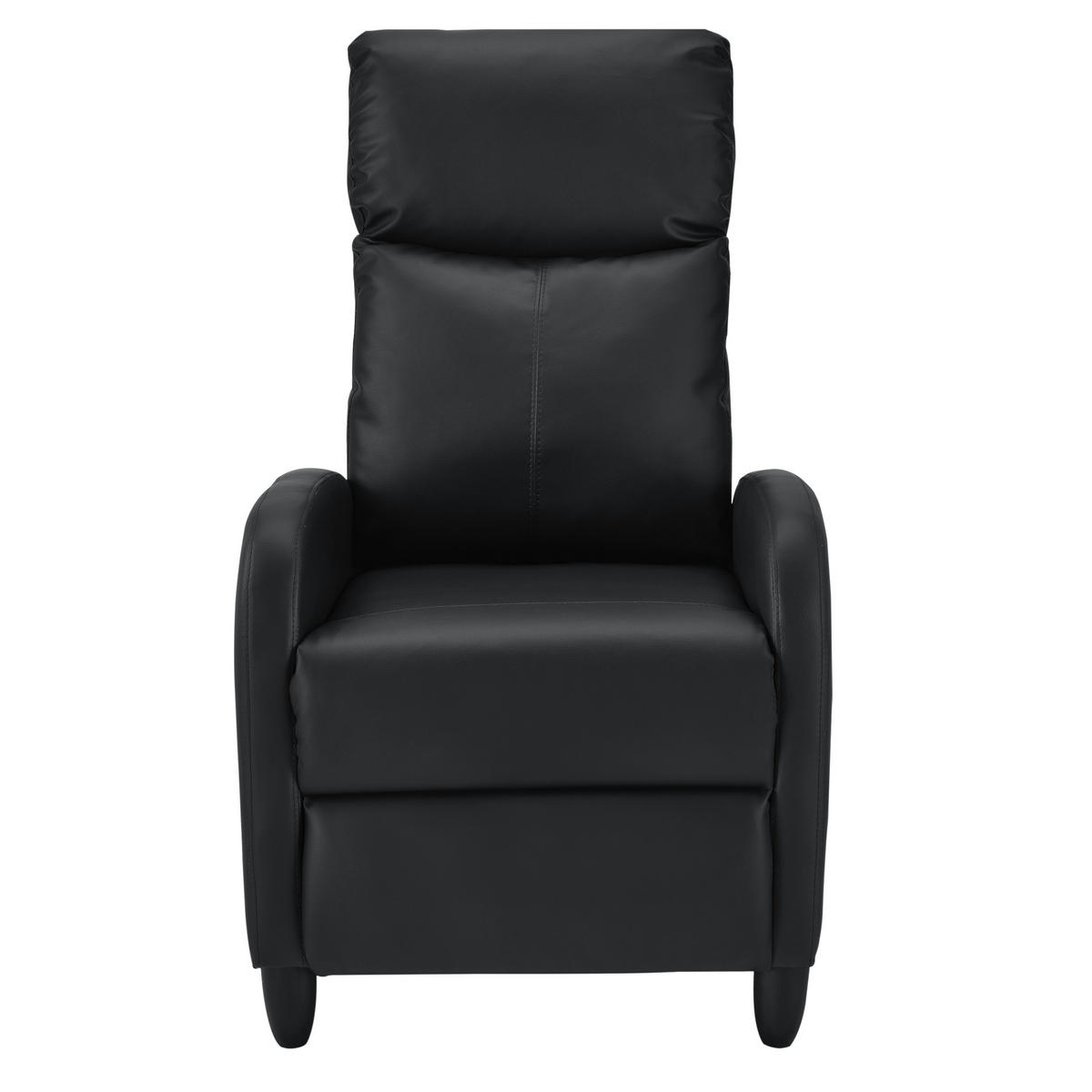 POLSTERSESSEL Bregenz Kunstleder Schwarz - Schwarz, Textil (60/102/92cm) - [en.casa]
