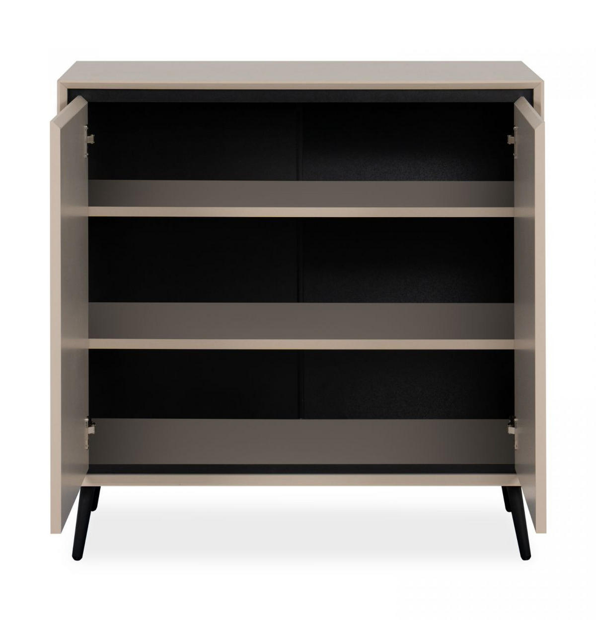 KOMMODE sand, schwarz 90 cm, Sideboard mit Soft-Close - Sandfarben/Schwarz, Holzwerkstoff/Kunststoff (90/90/38cm) - Furn.Design