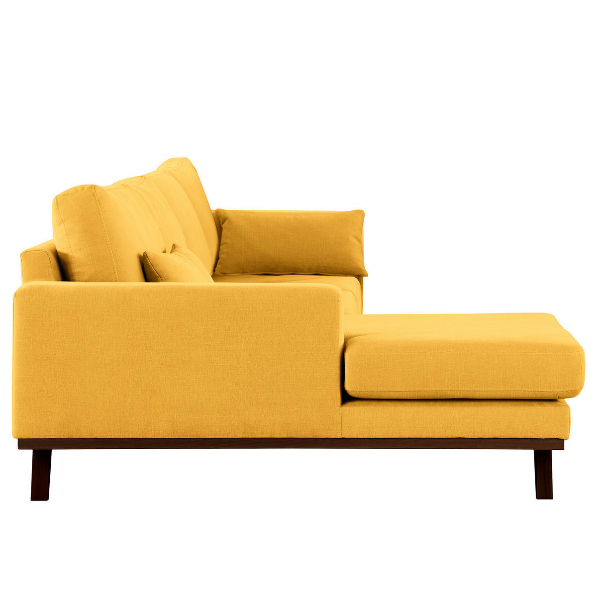 ECKSOFA mit Longchair - Gelb/Buchefarben, Textil (281/153cm) - home24