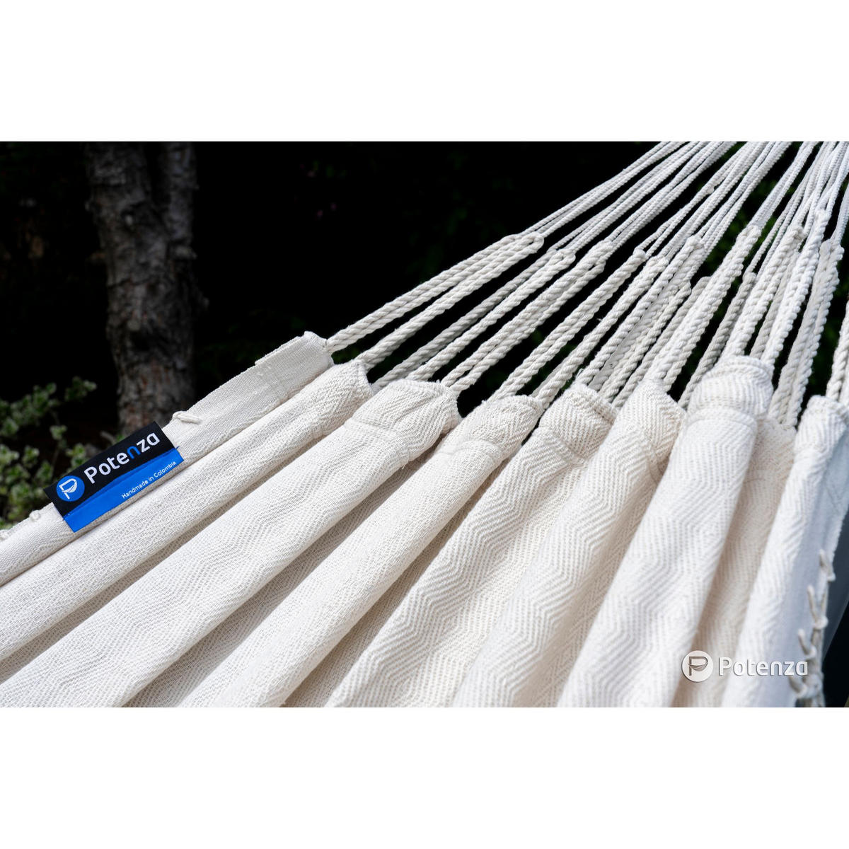 HÄNGEMATTE mit Gestell, 2 Personen, XL, 140 kg, Metall, Medelin Beige, einfache Montage - Ecru, Metall (370/130/120cm) - Potenza