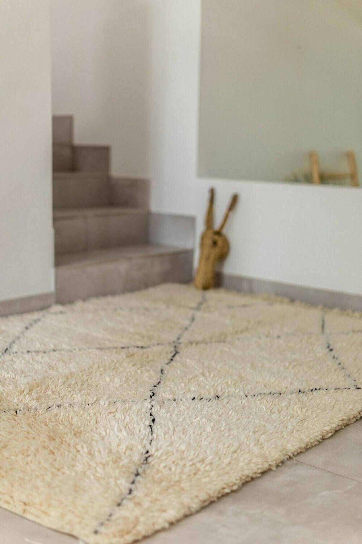 BERBERTEPPICH marokkanisch schwarz weiß Kchacha beige - Beige, Naturmaterialien (250/350cm) - AFK Living