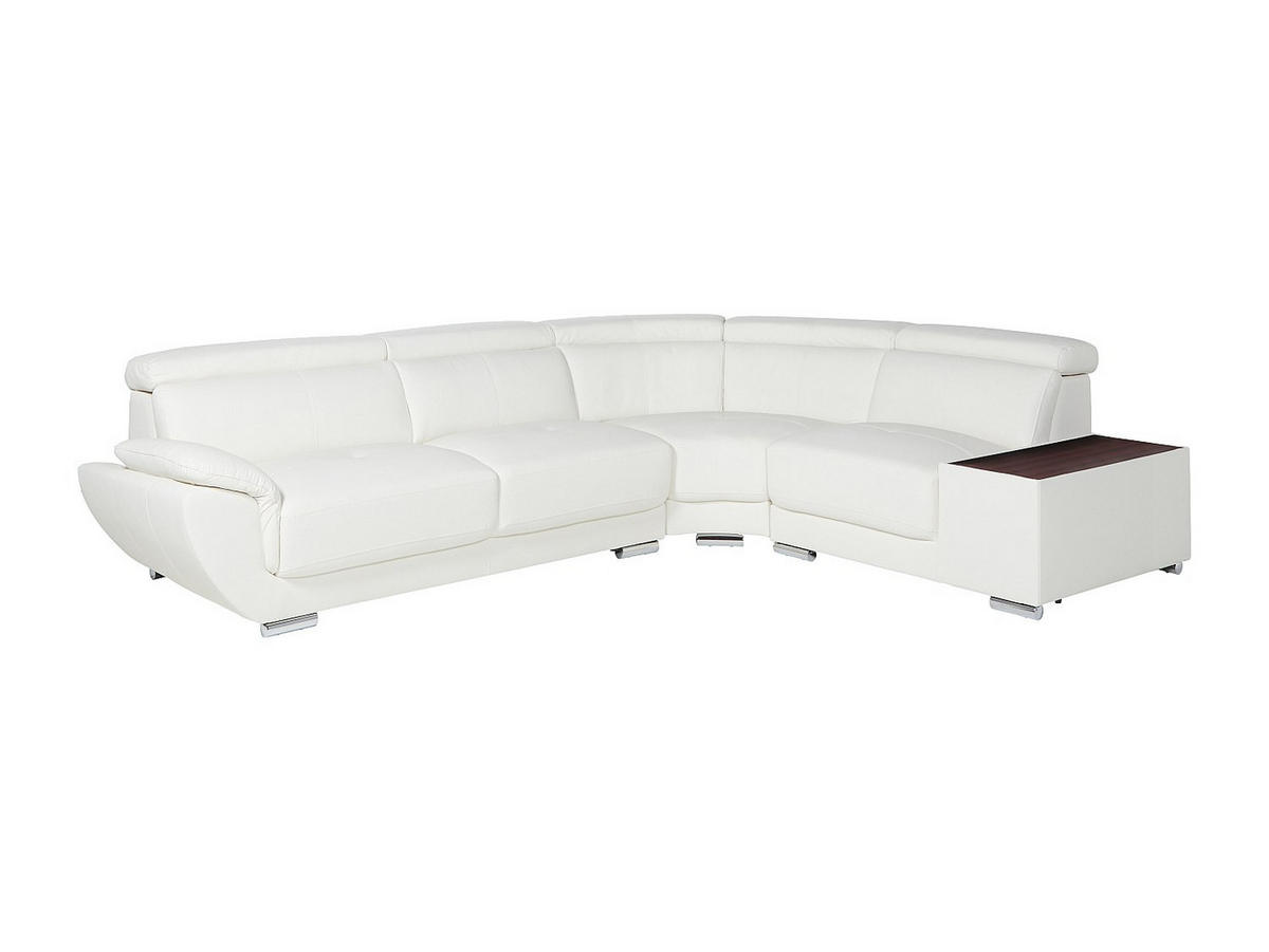 ECKSOFA Leder - Ecke Rechts - Weiß - NAHIA - Weiß, Leder (306/240cm) - Vente-Unique