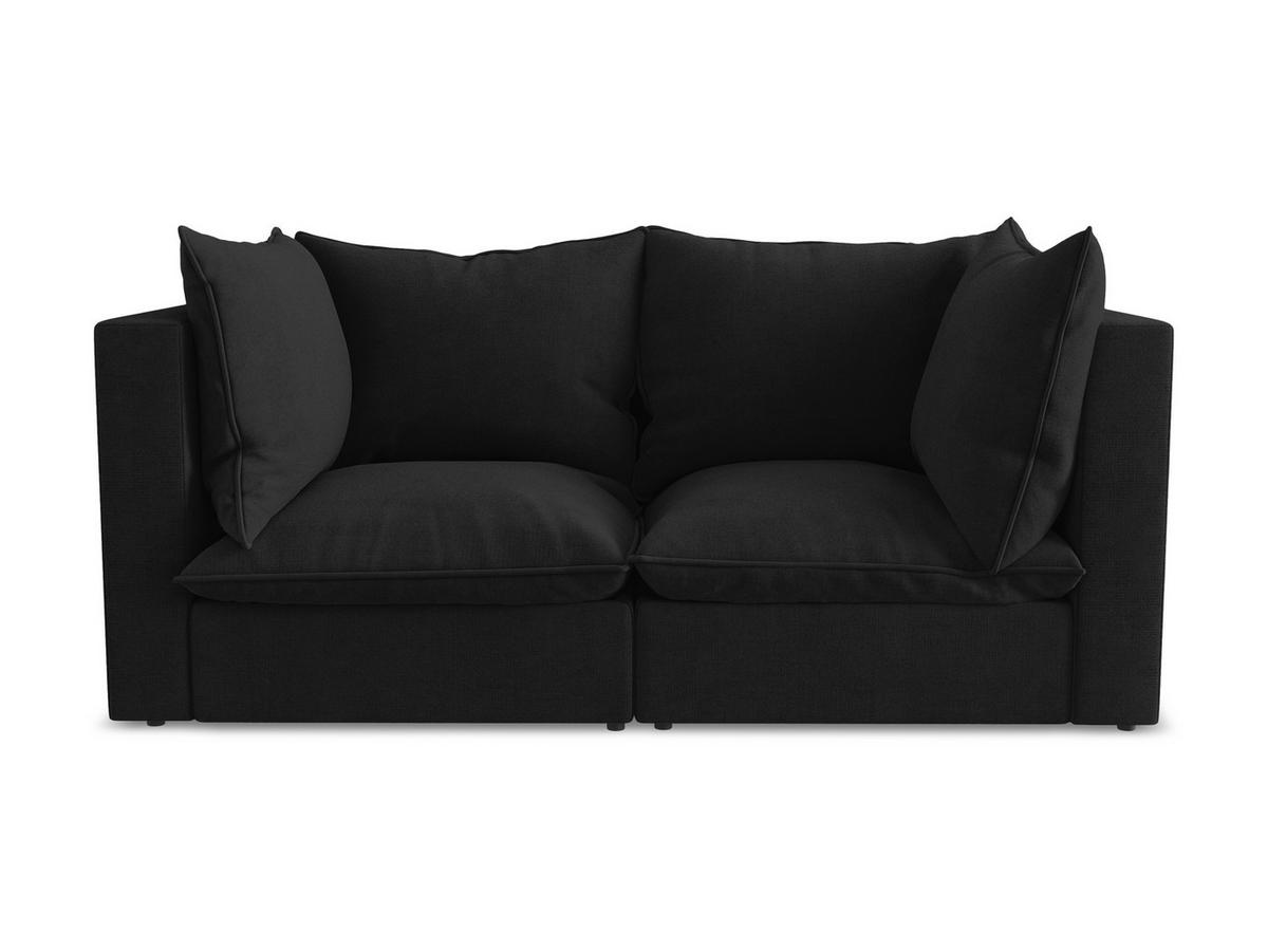 2-SITZER SOFA Strukturstoff Schwarz - Schwarz, Holzwerkstoff/Kunststoff (180/77/90cm) - Makamii
