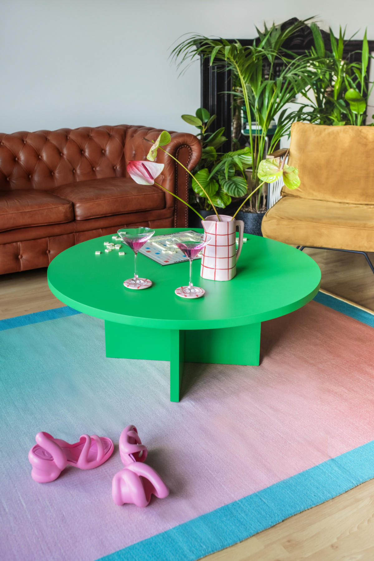 COUCHTISCH Runder, MDF-Platte 3 cm stark, Smaragdgrün, 100 cm - Smaragdgrün, Holzwerkstoff (100/100/42cm) - RNT By Really Nice Things