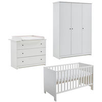 BABYMÖBEL-KOMPLETTSET Thilo 3-tlg. - Schwarz/Weiß, Holzwerkstoff/Metall (200/200/200cm) - arthur berndt