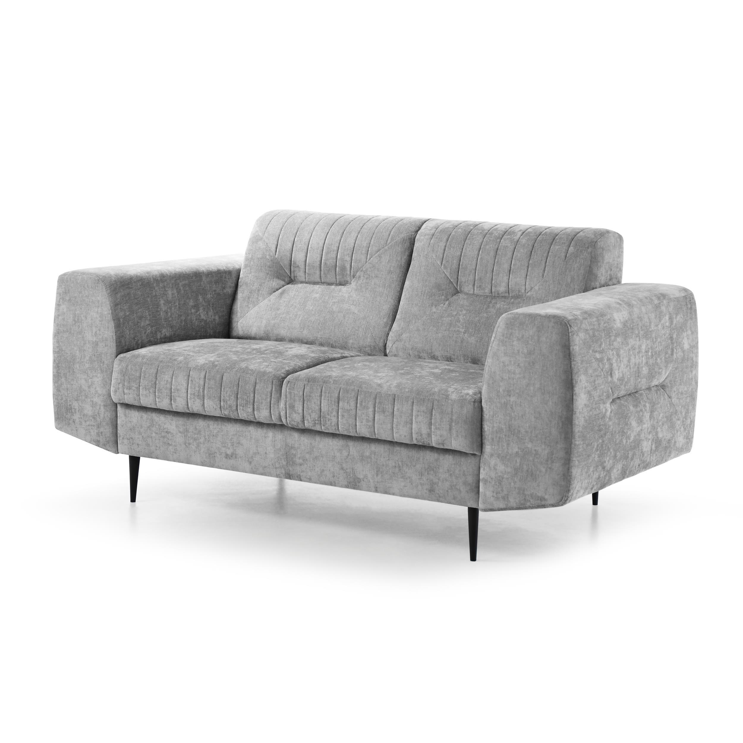 Beautysofa POHOVKA Venezia 2místná s kovovými nohami, světle šedá, 233 cm