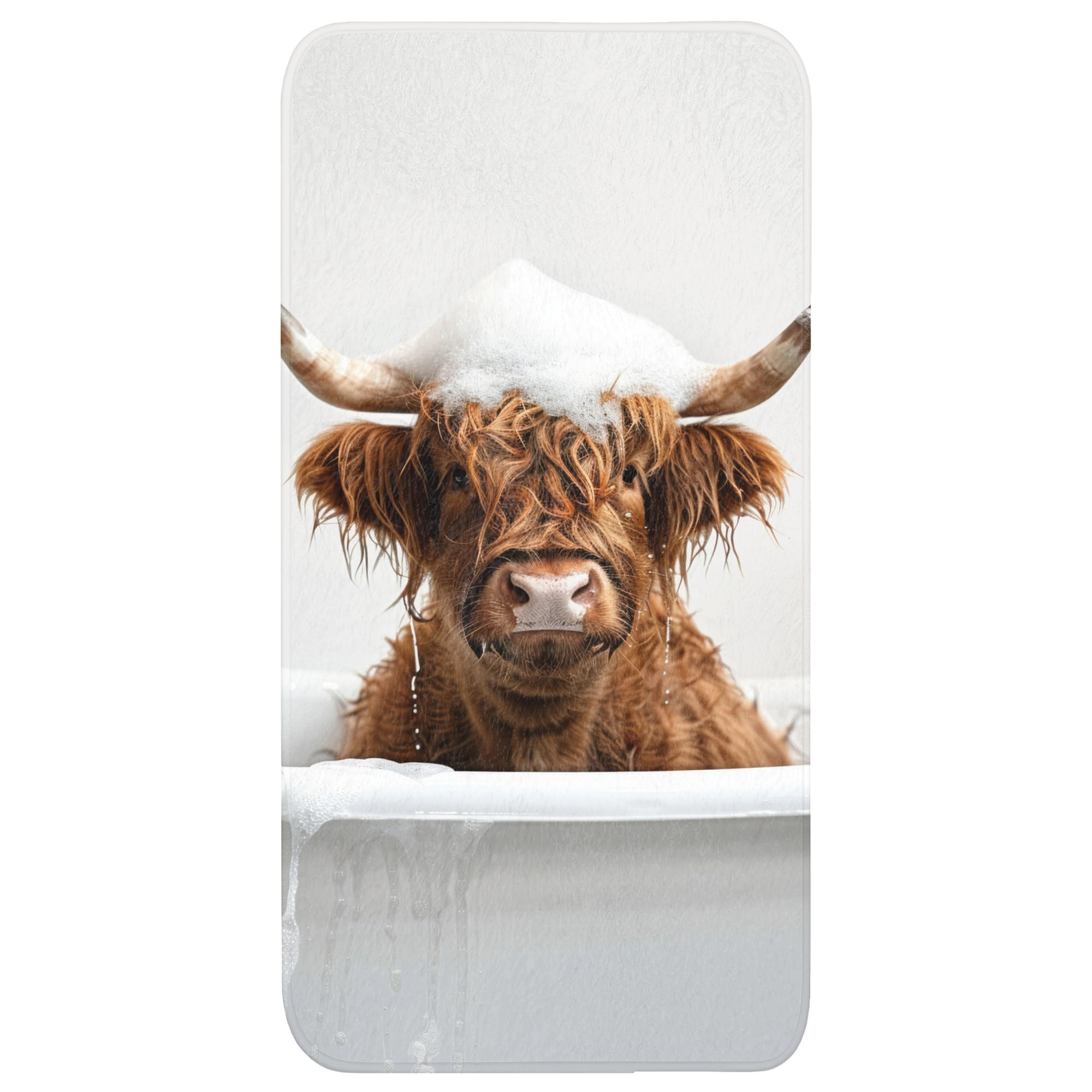 OnlyWow KOUPELNOVÁ PŘEDLOŽKA Scottish Highlander - Koupel - Kráva - Zvířata - Pěna 60x120 cm