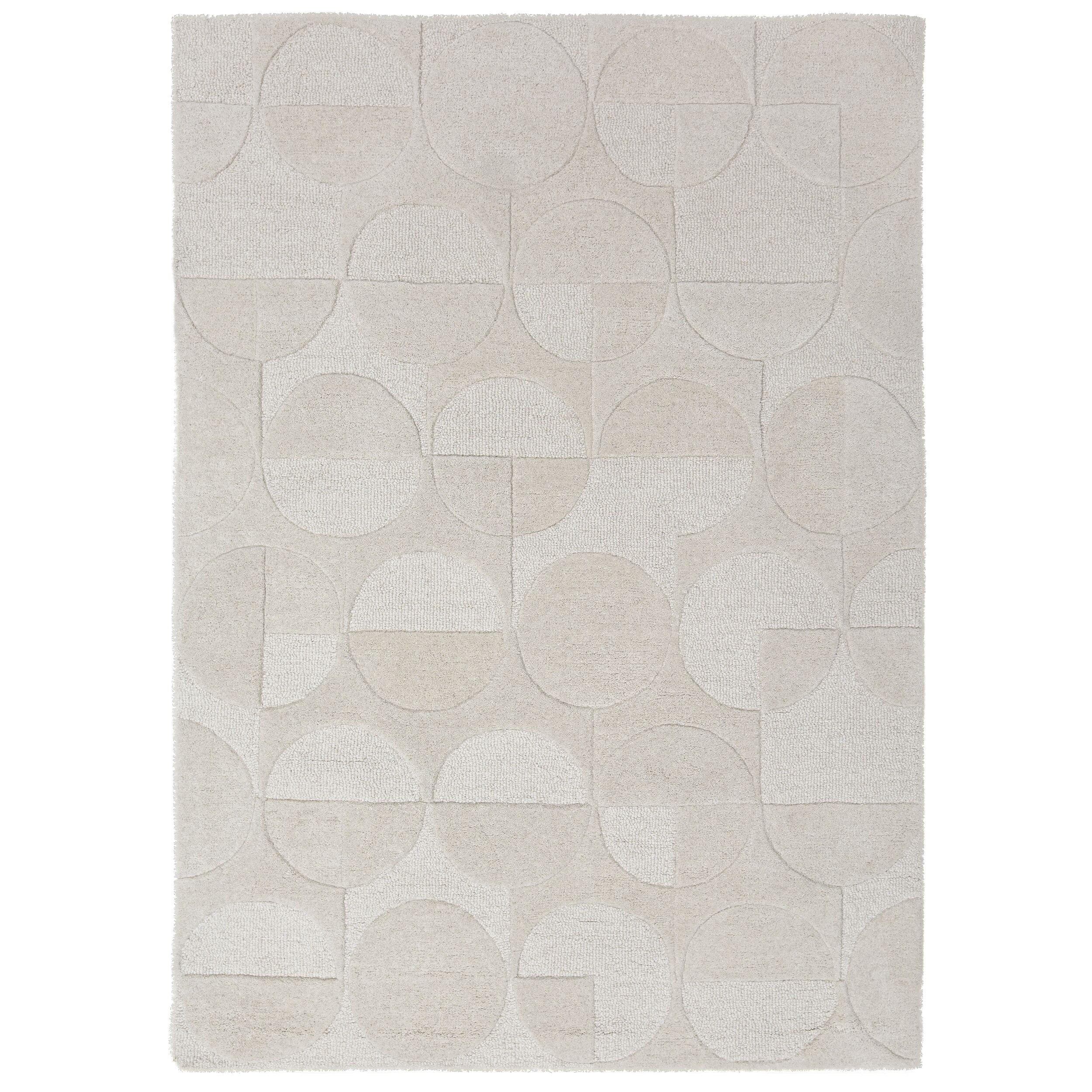 WOLLTEPPICH DEBEN, geometrisch, aus Wolle, Elfenbein, 200 x 290 cm - Champagner, Textil (200/290cm) - KADIMA DESIGN