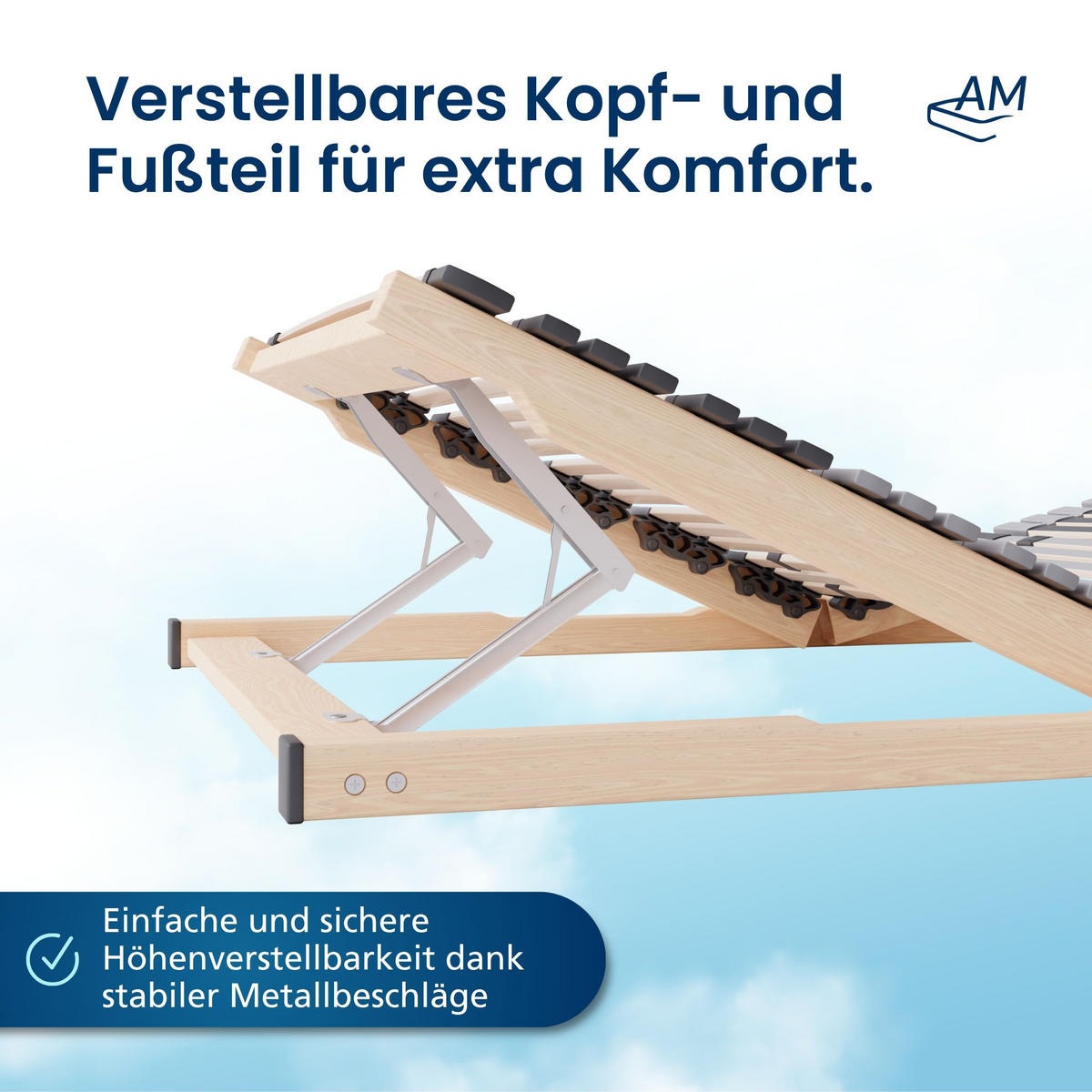 LATTENROST VERSTELLBAR 200/200 cm - Braun, Holz (200/200cm) - AM Qualitätsmatratzen