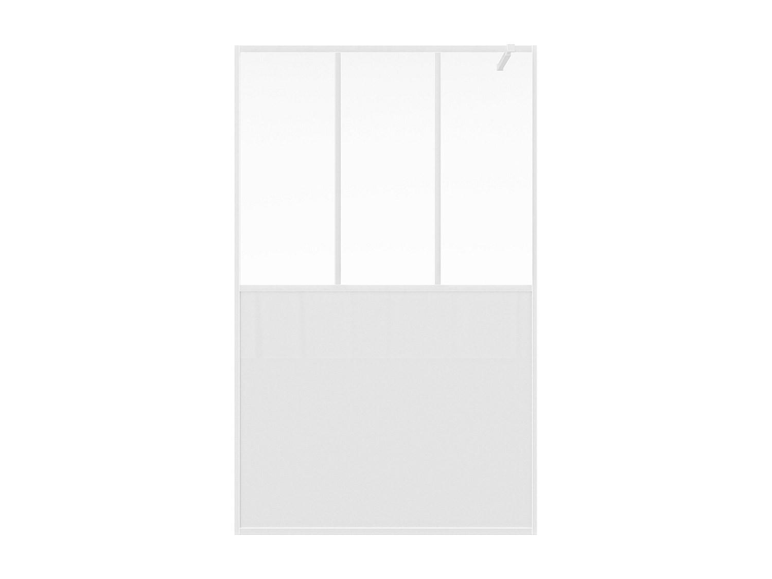 DUSCHWAND - 120 cm x 1.9 cm - metall - weiß Urbanik - Weiß, Glas/Metall (120/200cm) - Vente-Unique