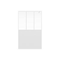 DUSCHWAND - 120 cm x 1.9 cm - metall - weiß Urbanik - Weiß, Glas/Metall (120/200cm) - Vente-Unique