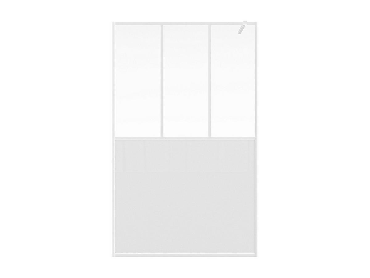 DUSCHTRENNWAND Seitenwand italienische Dusche - Industrial Style - Weiß matt - 120 x 200 cm - URBANIK - Weiß, Metall (120/200cm) - Vente-Unique