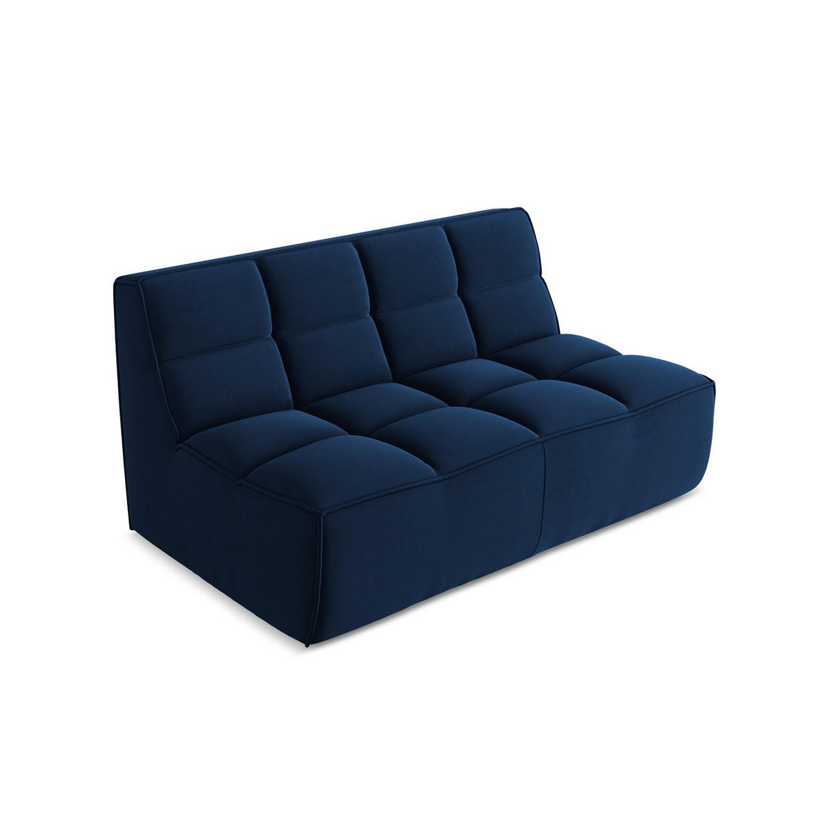 2-SITZER-SOFA Samt Stoff Blau - Blau/Schwarz, Kunststoff/Textil (160/75/93cm) - LaMiaSofa