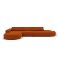 ECKSOFA links Jodie aus strukturiertem Stoff terrakotta 4 Sitzplätze - Terra cotta, Textil (166/342cm) - Micadoni
