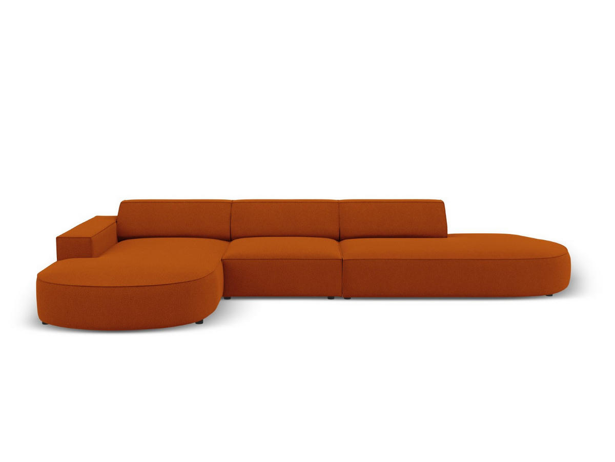 ECKSOFA links Jodie aus strukturiertem Stoff terrakotta 4 Sitzplätze - Terra cotta, Textil (166/342cm) - Micadoni