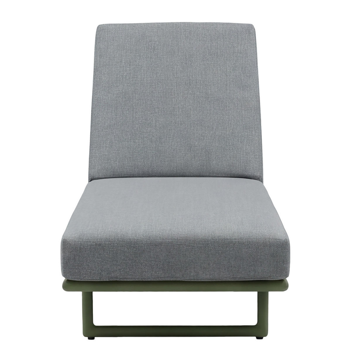 GARTENLIEGE - Stahl / Olefin - Grün / Grau - Grau, Textil/Metall (65/36/200cm) - home24