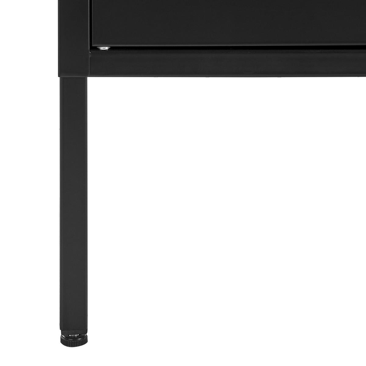LOWBOARD Metall schwarz 2 Türen Morley - Schwarz, Metall (118/60/40cm) - Beliani
